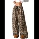 thumbnail image 3 of Pantalones de Pijama para Mujer, de Leopardo, Peludos, Estilo Y2K, de Cintura Alta, Bonitos. Marrón Ocre L, 3 of 10