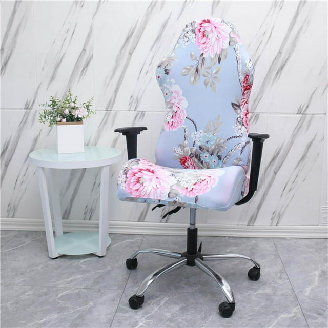 Swivel Computer Gaming Chair Cover Stretch Armchair Cover Pink cover seat covers computer Flower