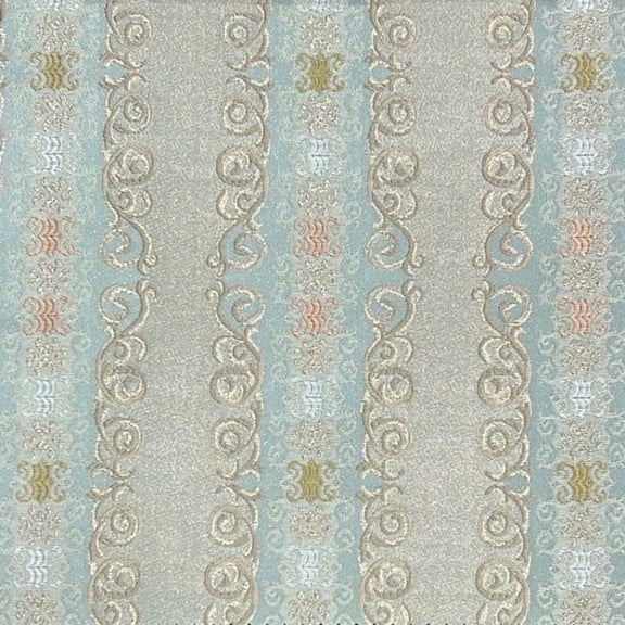 Decora Furnishings Luxurious Woven Jacquard Damask Motif Design Heavy Furnishing Fabric for Upholstery, Sofa, Chair, Cushion Covers, Head Board - Width 54 inches - Fabric by The Yard (Blue)