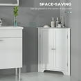 thumbnail image 4 of kleankin Bathroom Storage Cabinet, Corner Cabinet with Doors, Shelf, 4 of 10