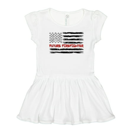 

Inktastic Future Firefighter- Distressed Flag Gift Toddler Girl Dress