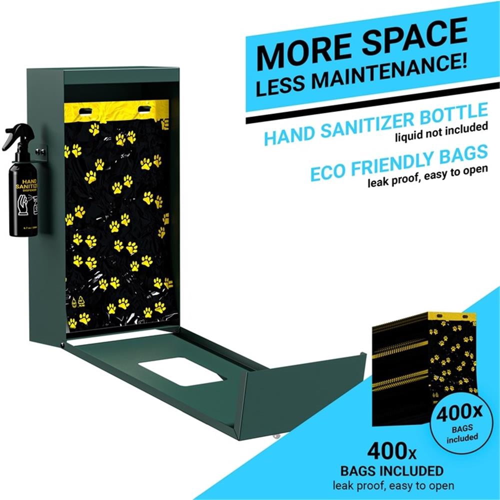 Pemberly Row Mountable Locking Pull Out Pet Waste Bag Dispenser with Sanitizer