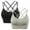 Black+Gray, variant on Baywell Womens Padded Sports Bra Cross Back Bra Workout Strappy Bra Seamless Comfortable Yoga Bra Orange 32/70ABD-42/95AB
