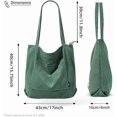 thumbnail image 2 of Bolso de pana con cremallera, impermeable, para mujer, con bolsillos y compartimentos, de gran capacidad, para el hombro., 2 of 5