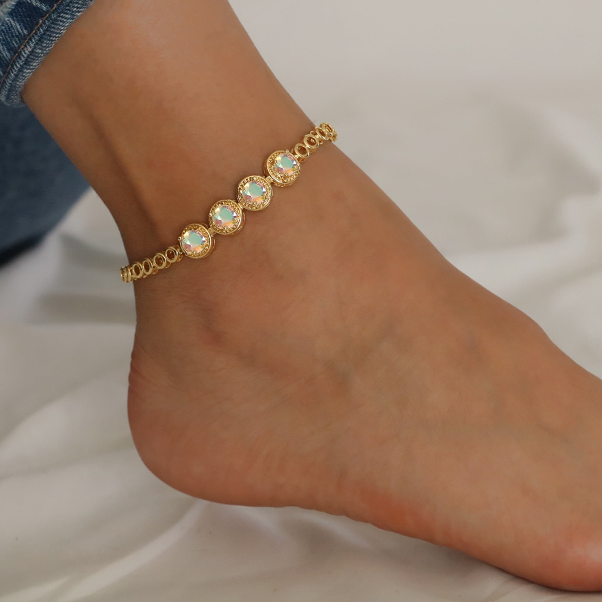 Kaash Customs Gold Anklets for Adults Fine Anklets for Women, in Brass Metal