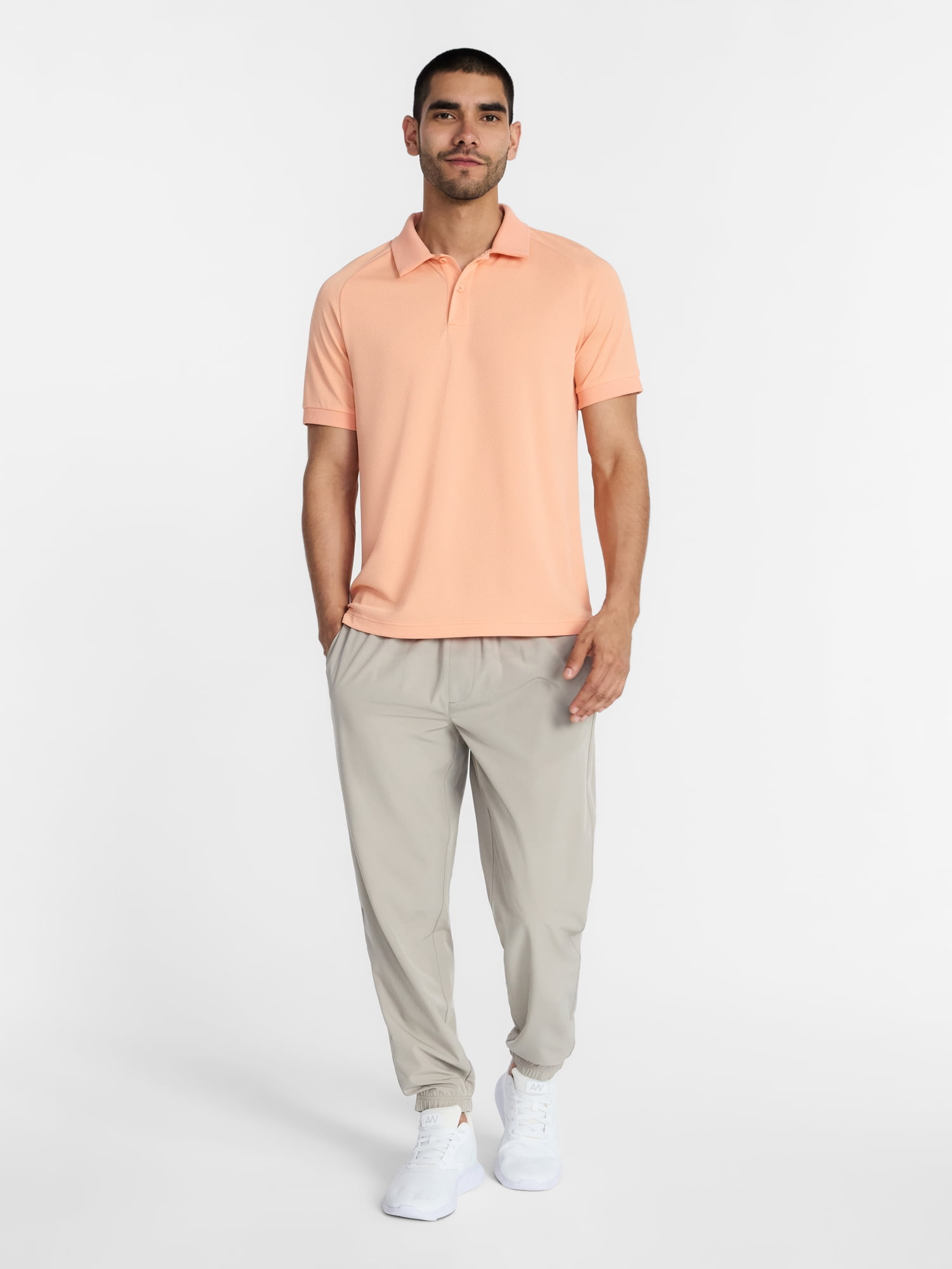 Athletic Works Men's and Big and Tall Men's Active Mesh Polo Shirt, Size XS-5XL