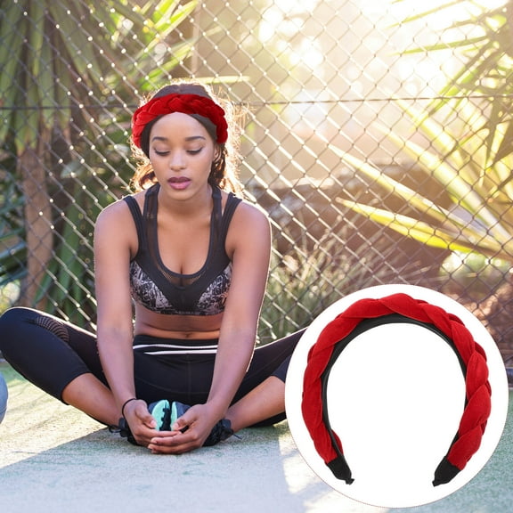 ADDHAT 1Pack Wide Headband Red Cloth Material Comfortable Styling Aid For Girls And Women Daily Use