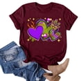 thumbnail image 2 of TSADFHJI Hauts Femmes Manches Courtes Femmes Décontracté Mardi Impression Chemises Col Rond Manches Courtes Tee Tops Tunique Blouse TTG Rouge, 2 of 5
