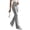 Gray, variant on Women's Casual Form Fitting Flared Pants - Solid Color Fashionable Bell Bottom Trousers, Slim Leg for Daily Wear,Black S