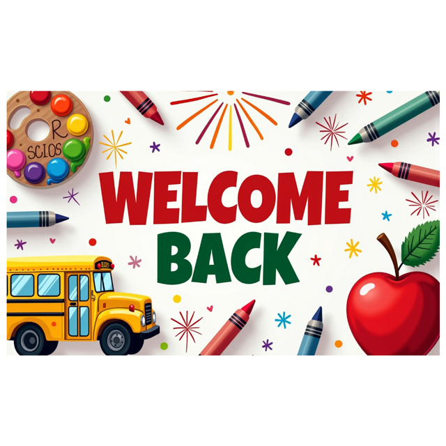 Welcome Back Banner for Office School Decorations with Balloons Colorful Pencils Party Supplies and Festive Backdrop for Event Celebration Classroom Decor