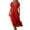 Red, variant on Axiiglly Dresses for Women Summer Plus Size Maxi Dresses Short Sleeve V Neck Long Sundress Solid Color Flowy Beach Dress