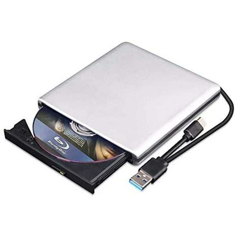 mærke navn Habubu diameter External Blu Ray DVD Drive 3D, USB 3.0 and Type-C Blu Ray CD DVD Reader  Slim Optical Portable Blu-ray Drive - Walmart.com
