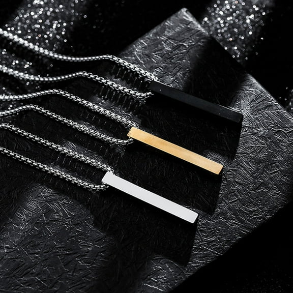 SmartBy Men Necklace Stainless Steel Solid Color Chain Lightweight Male Pendant Gift