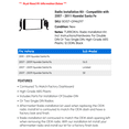 thumbnail image 2 of Radio Installation Kit - Compatible with 2007 - 2011 Hyundai Santa Fe 2008 2009 2010, 2 of 2