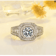 thumbnail image 4 of Double-Layer Tiger Claw Square Zircon Ring – Stylish and Modern Jewelry, 4 of 5