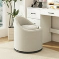 thumbnail image 2 of Costway Fauteuil Tonneau 1 Pce avec Rangement, Chaise de Coiffeuse Rembourrée Pivotante à 360° avec Dossier, Beige, 2 of 10