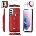 thumbnail image 3 of Nalacover Case for Samsung Galaxy S21 Wallet Case Hidden Card Slots Holder, Premium PU Leather Loop Finger Strap TPU Shockproof Lens Protection Cover for Samsung Galaxy S21, Red, 3 of 6