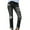 Black, variant on WREESH Womens Jeans Fashion Pockets Button Mid Waist Skinny Ripped Jeans Trousers Hole Pants Black
