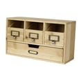 thumbnail image 2 of Bunblic Desktop Cabinet Desk Organizer Rustic Tabletop Farmhouse Office Supplies Storage Drawers Wood for Jewelry Study Table Dresser, 2 of 8