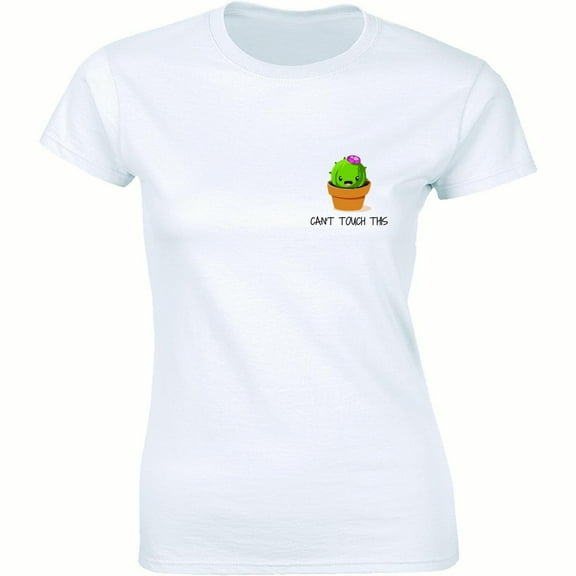 Can't Touch This Cactus Women's Pocket Funny Retro Cute Fashion Tee