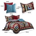thumbnail image 3 of Benzara BM101898 Thames Cotton Quilt Set with Log Cabin Pattern, Multi Color - Queen Size - 5 Piece, 3 of 3
