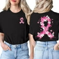 thumbnail image 2 of Cancer Top for Women Short Sleeved Pink Ribbon Printed Crew Neck T Shirt Loose Fit Fashion Vacation Y2k Blouses, 2 of 3