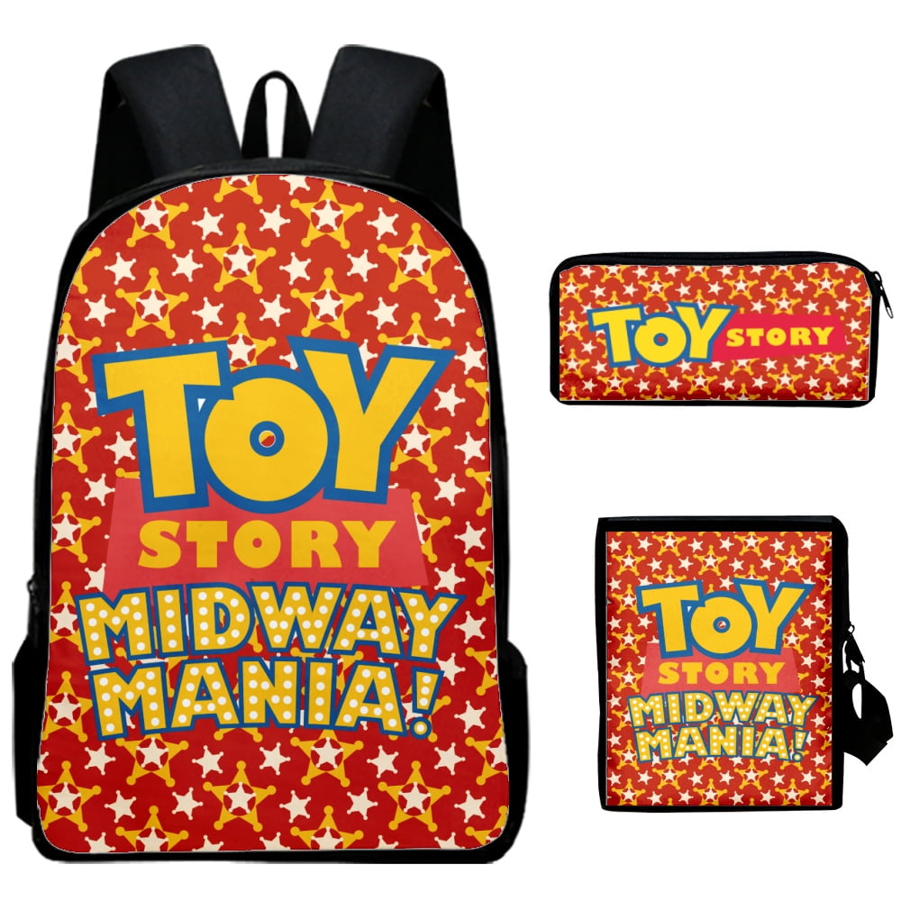 3Piece Backpack Anime Toy Story Backpack School Pen Case, Crossbody
