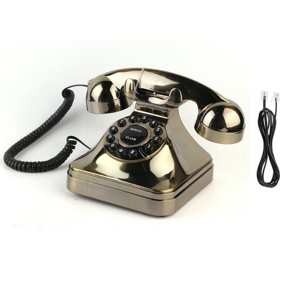 WX-3011# Teléfono de bronce antiguo, teléfono fijo vintage, llamador de escritorio, oficina en casa
