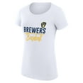 thumbnail image 2 of Women's G-III 4Her by Carl Banks  White Milwaukee Brewers Team Graphic Fitted T-Shirt, 2 of 3