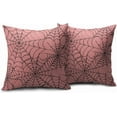 thumbnail image 2 of Light Pink Halloween Spiderweb Pillow Covers 16x16 Set of 2 Black Web Outdoor Decorative Throw Pillows Halloween Scary Themed Farmhouse Pillowcases Linen Cushion Case Decor for Home Sofa Couch Bed, 2 of 6