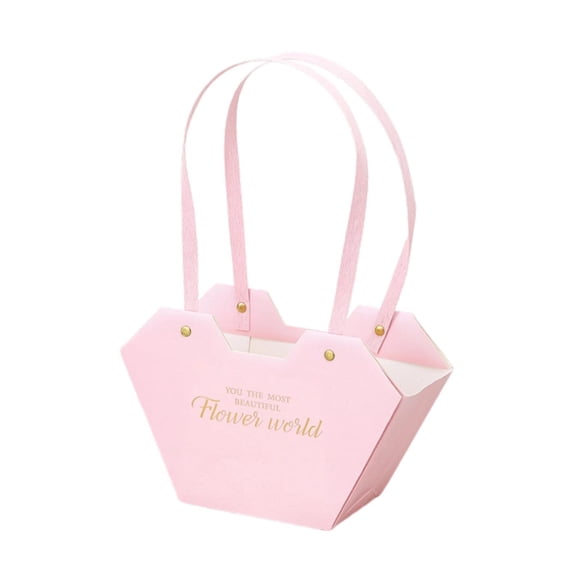 Caja de regalo de papel con flores para enamorados, fiesta de San Valentín, cumpleaños, ramo, bolso de almacenamiento Rosa