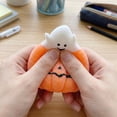 thumbnail image 7 of Halloween Squishy Toy with Flocked Pumpkin and Ghost Design, Orange and White, for Kids, Squeeze Toy, 7 of 7