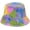 B, variant on CoCopeaunts Tie Dye Bucket Hat Thickened Warm Basin Hat Female Plush Colorful Rainbow Fisherman Hat Stage Costume Accessory