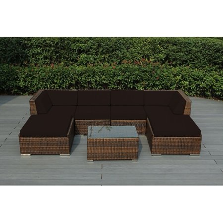 Walmart Ohana Depot Ohana Outdoor Patio 7 Piece Mixed Brown Wicker Conversation Set With Cushions From Walmart Daily Mail