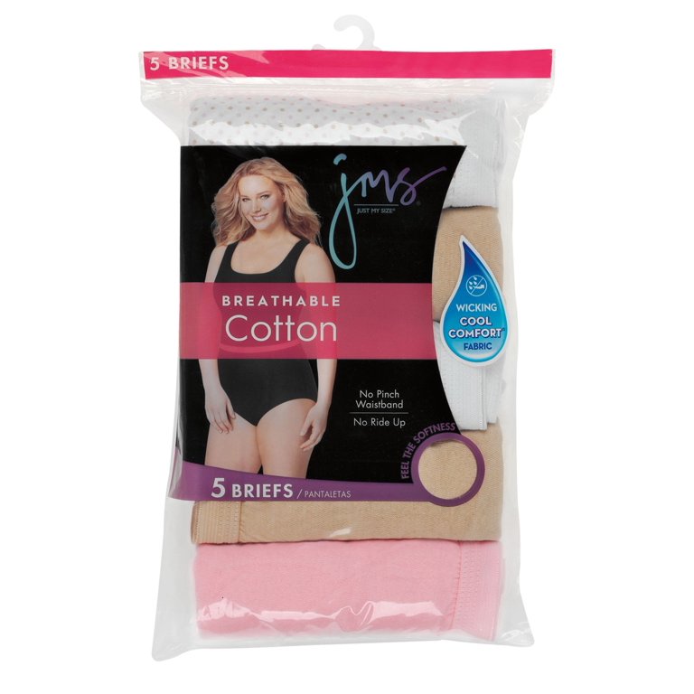Just My Size Women’s Underwear Assorted Cotton Briefs - 5Pk