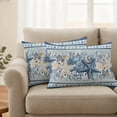thumbnail image 6 of Outdoor Pillow Covers 20x12 Set of 2, Navy Blue Starfish Coastal Waterproof Patio Throw Pillow Covers for Couch Sofa Chair, Beach Coral Botanical Nautical Decorative Pillowcases for Throw Pillows, 6 of 9