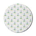 thumbnail image 1 of Circus Mouse Pad for Computers, Trained Show Dog Funny Pattern with Stars Continuous Childish Cartoon, Round Non-Slip Thick Rubber Modern Mousepad, 8" Round, White Blue and Yellow, by Ambesonne, 1 of 2