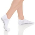 thumbnail image 4 of Tab Back Non Slip Grip Socks for Pilates, Barre, Yoga, Dance, Workout in White/Grey size M/L, 4 of 4