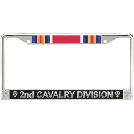 2nd Cavalry WW2 Veteran Service Ribbon License Plate Frame