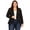 Black, variant on Women's Casual Plus Size Blazer Long Sleeve Open Front Solid and Print