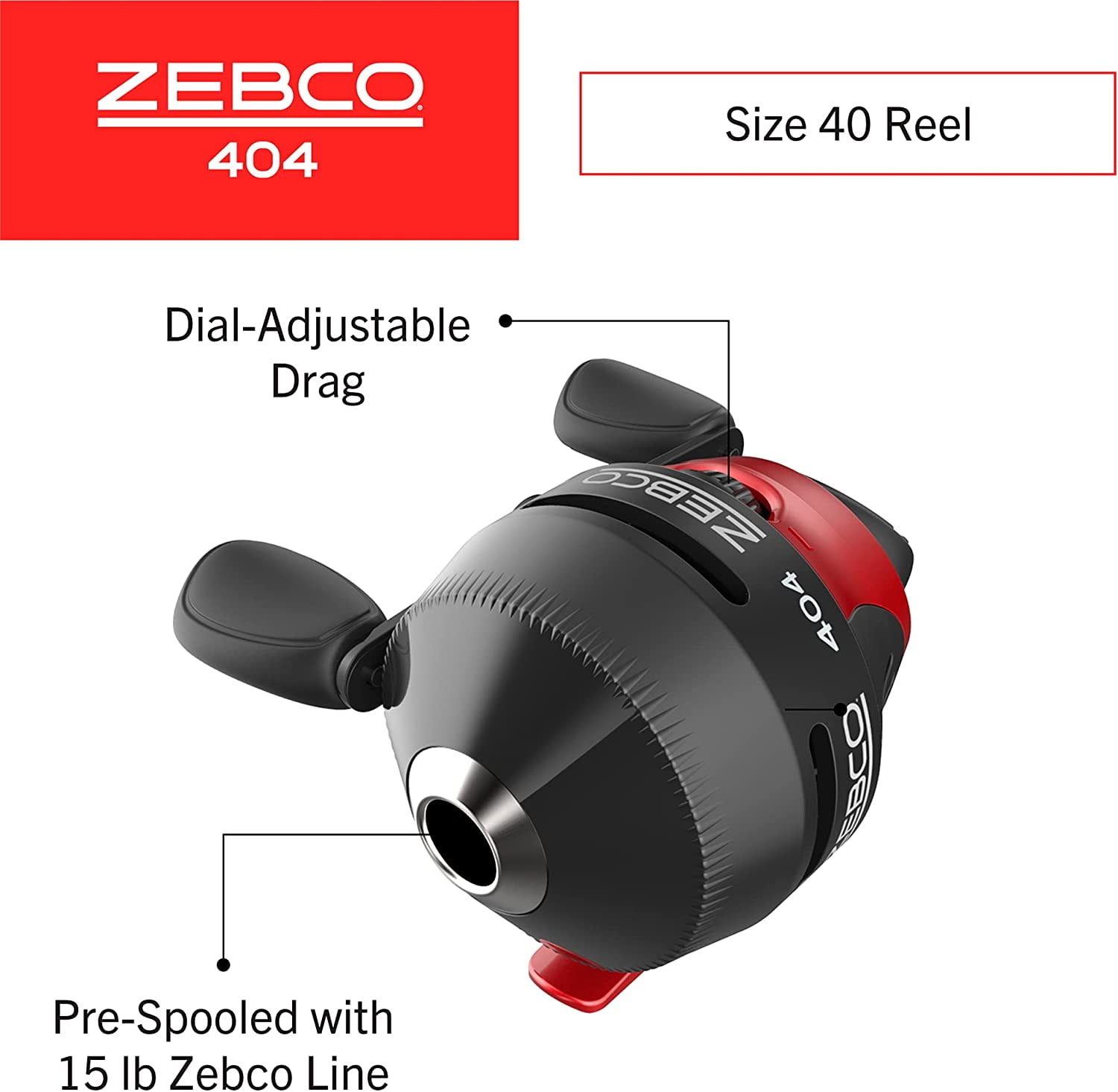 Zebco, Spincast Reel and Fishing Rod Combo, 6-Foot 2-Piece Rod