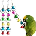 thumbnail image 1 of 3-Pack Parrot Toys Bell Bird Toy Colorful Chew Hanging Cage Biting Macaw Parrot, 10", 1 of 5