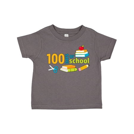 

Inktastic 100 Days of School Design with Books Pencil and Apple Gift Toddler Boy or Toddler Girl T-Shirt