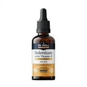 Angle View: Selenium Liquid Drops with Vitamin E for Immune Support, Strong Heart Health, Radiant Skin, Thyroid Health - Superior Cellular Absorption, Potent Antioxidant (300 Servings - 2 oz., 200 mcg)