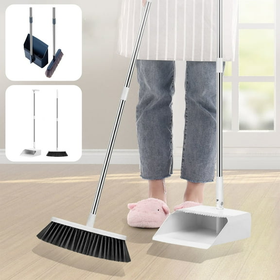 CVLNCYCLING Broom,Broom and Dustpan Set for Home,Steel Broom and Dustpan Set,Broom and Dustpan Combo Set,Cheap Broom,Hair Broom for Office,Dormitory,Home,School,Hotel