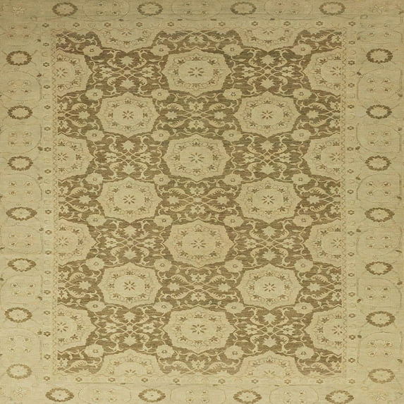 Ahgly Company Indoor Square Abstract Cinnamon Brown Oriental Area Rugs, 6' Square