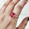 thumbnail image 2 of Octagon Pink Tourmaline Tiny Ring, Natural Pink Tourmaline Ring, October Birthstone, 925 Silver, Womens Ring, Dainty Minimal Ring, Statement Jewelry, Micron Plating, Valentine Gift, Solitaire Ring, 2 of 9