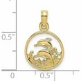 thumbnail image 2 of 10K Yellow Gold Two Dolphins In Circle Charm (12.4 X 12.4) Made United States -Jewelry By Sweet Pea, 2 of 5