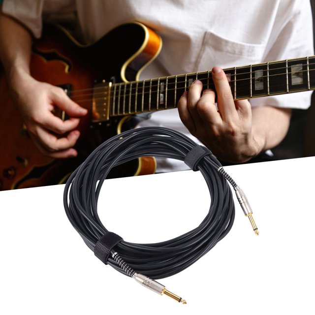 Cable De Guitarra Eléctrica, Fácil Conexión Cable De Instrumento De 10 Metros Y 6,35 Mm Enchufe Plateado Amplia Compatibilidad Para Equipos