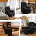 thumbnail image 4 of Korser Manual Swivel Rocker Recliner Chair for Living Room,Small Recliner Sofa for Small Spaces,Linen Fabric,Dark Black, 4 of 8